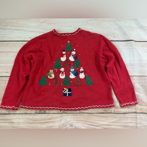 Planet & Company Ugly Christmas Cardigan Sweater Women’s Size XL Plaid VTG - Picture 8 of 9